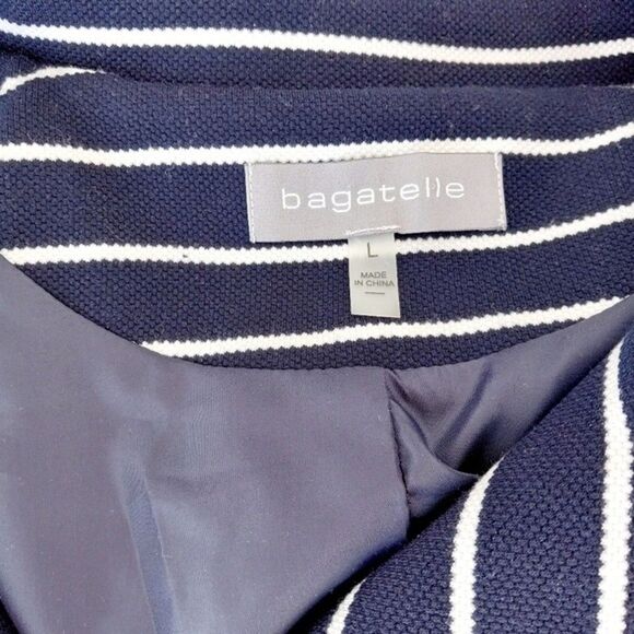 BAGATELLE Moto Striped Jacket Zipper Front Cuff Work Wear Contemporary sz: L - Picture 7 of 9